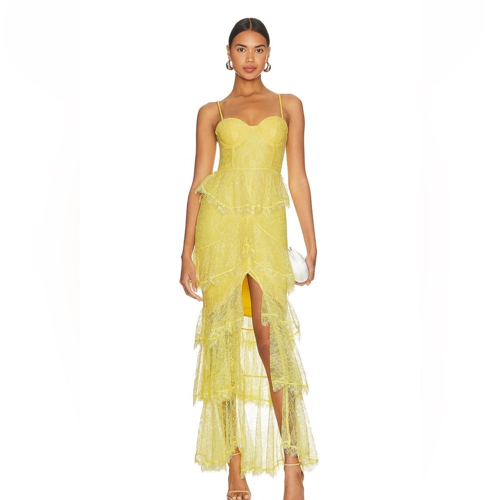 Revolve Majorelle Zelda Fitz Gown in Lemon Yellow